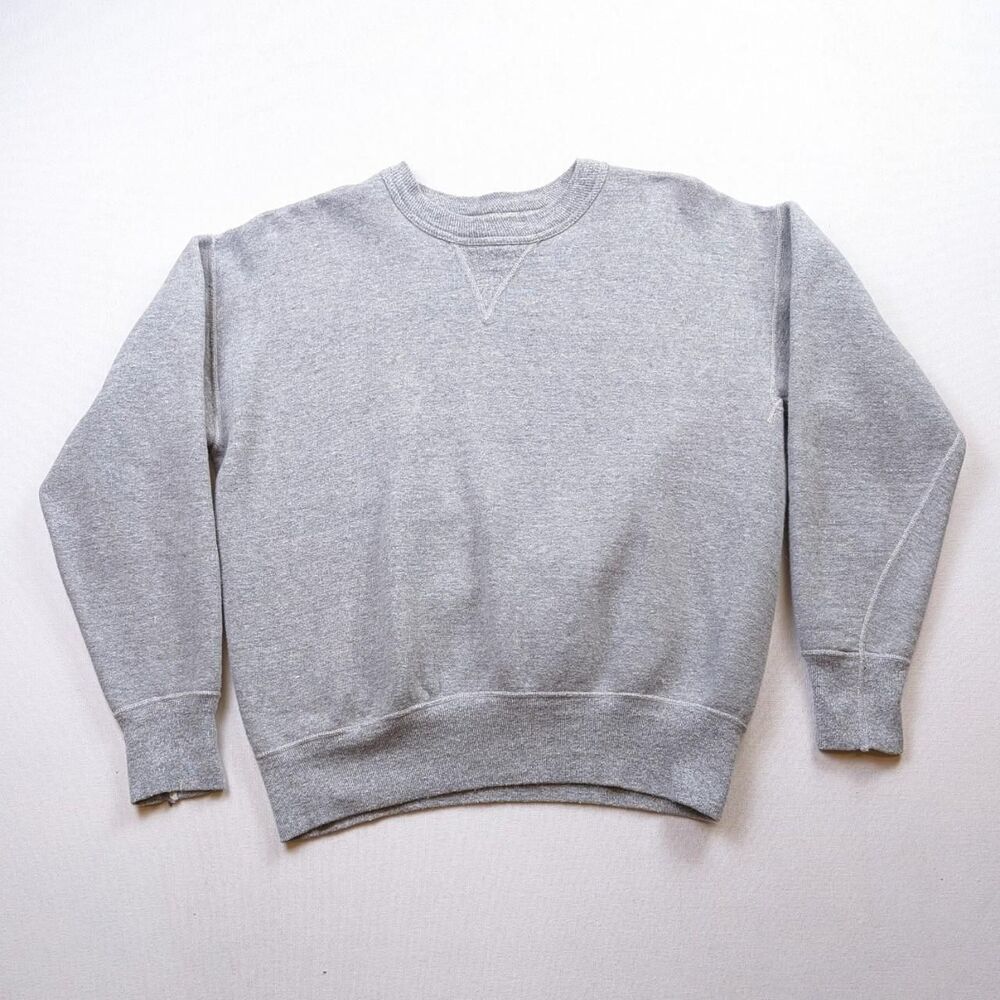 Vintage 50s Single V Blank Grey Sweatshirt Size Medium True Vintage